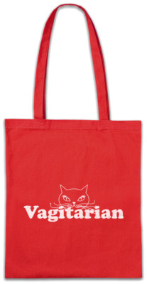 Vagitarian Stofftasche Einkaufstasche Fun Cat Cats Love Vegetarian Vegan Food