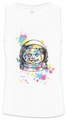 Space Cat II Herren Tank Top Astronaut Cats Love Space Planets Addiction Fun