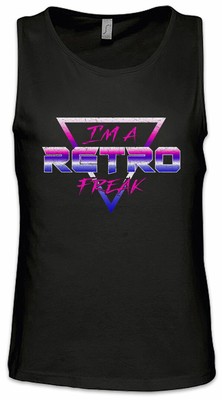 I'm A Retro Freak Herren Tank Top Audio Synthesizer Sound Wave Electro DJ MC Fun