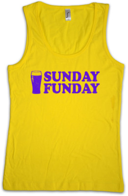 SUNDAY FUNDAY Women Tank Top Weekend Joke Comedy Nerd Hipster Indie Fun Disco