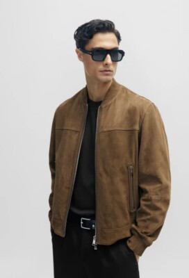 Hugo Boss Malbano Sude Bomber Jacket Size 40R/L