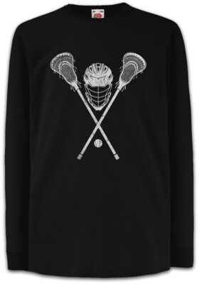 Lacrosse Gear Kids Long Sleeve T-Shirt Player Passion Love Addiction Ball Stick