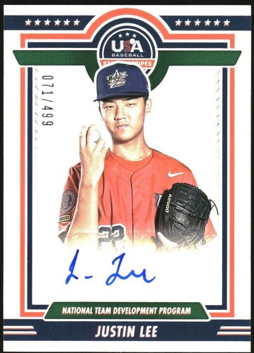 2022 Panini USA Baseball Stars & Stripes - Justin Lee #NTDP-JL