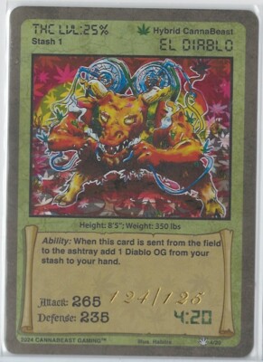 CannaBeast TCG El Diablo Holo #4/20 Stamped 124/125 4:20 Mini Set CCG