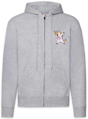 Unicorn Dab I Zipper Hoodie Dance Dj Mc Disco Club Clubbing Party Hard Thug