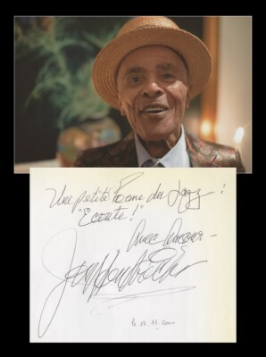 Jon Hendricks (1921-2017) - Jazz lyricist and singer - Signed page + Photo - COA