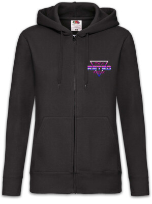 I'm A Retro Freak Damen Zipper Hoodie Audio Synthesizer Sound Wave Electro Fun