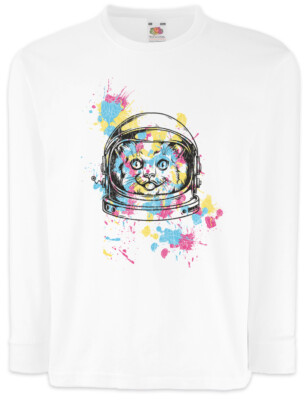 Space Cat II Kids Long Sleeve T-Shirt Astronaut Cats Love Space Planets Fun
