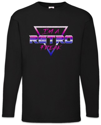 I'm A Retro Freak Langarm T-Shirt Audio Synthesizer Sound Wave Electro DJ MC Fun