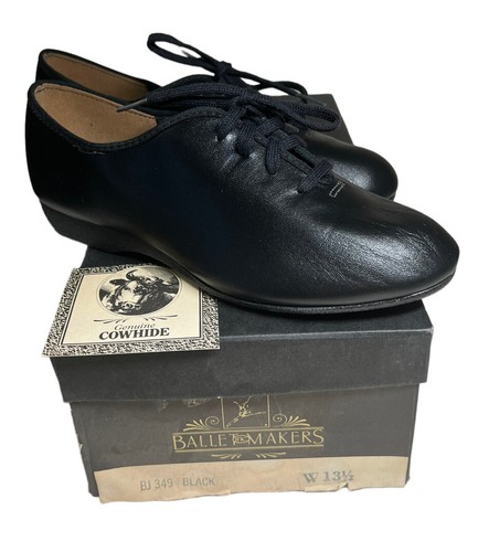 NEW BALLET MAKERS Shoes Dance Childrens Leather Black BJ 349