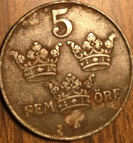 1949 SWEDEN 5 ORE COIN