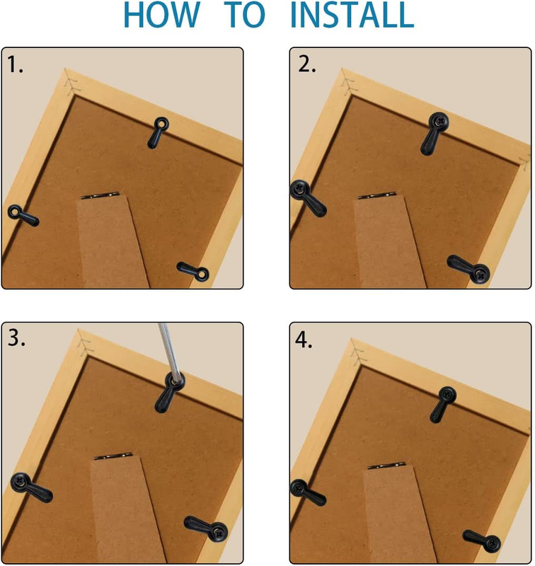 100 Pieces Metal Picture Frames Turn Button Fasteners with 100 Pieces Screws, Pi