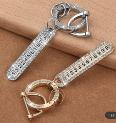 Creative Anti-Lost Phone Number Design Pendant Alloy Key Chain SILVER