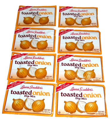 (8) Laura Scudder's Toasted Onion chip vegetable Dip Mix Seasoning 0.5oz