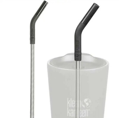 10 PACK Klean Kanteen Steel Straw 8 mm Drinking Straw Silicone Steel Party Black