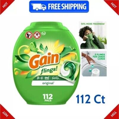 Gain Flings Laundry Detergent Soap Pacs, 112 Ct, Original 
