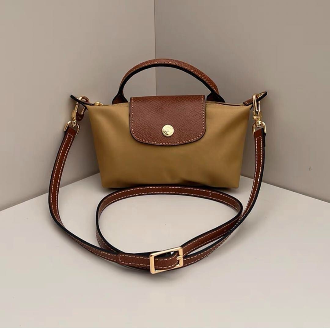 Longchamp Le Pliage XS LightBrown shoulder Bag handle pouch