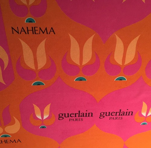 Guerlain Paris Perfume Nahema Fabric Rare Vintage Made In Italy Pink Orange