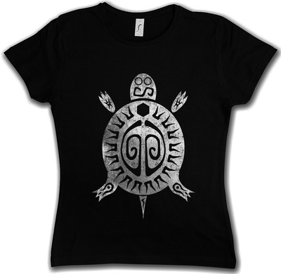 AZTEC TURTLE WOMEN T-SHIRT Indians Sign Culture Civilization Mayans Religion