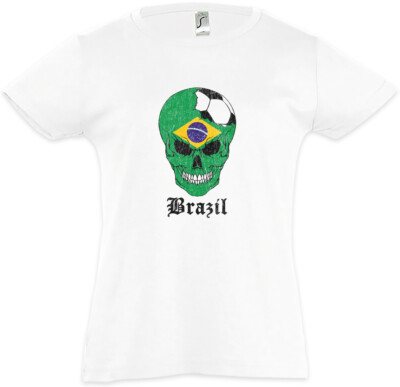Brazil Football Comet Kids Girls T-Shirt brazilian Soccer Flag Championship
