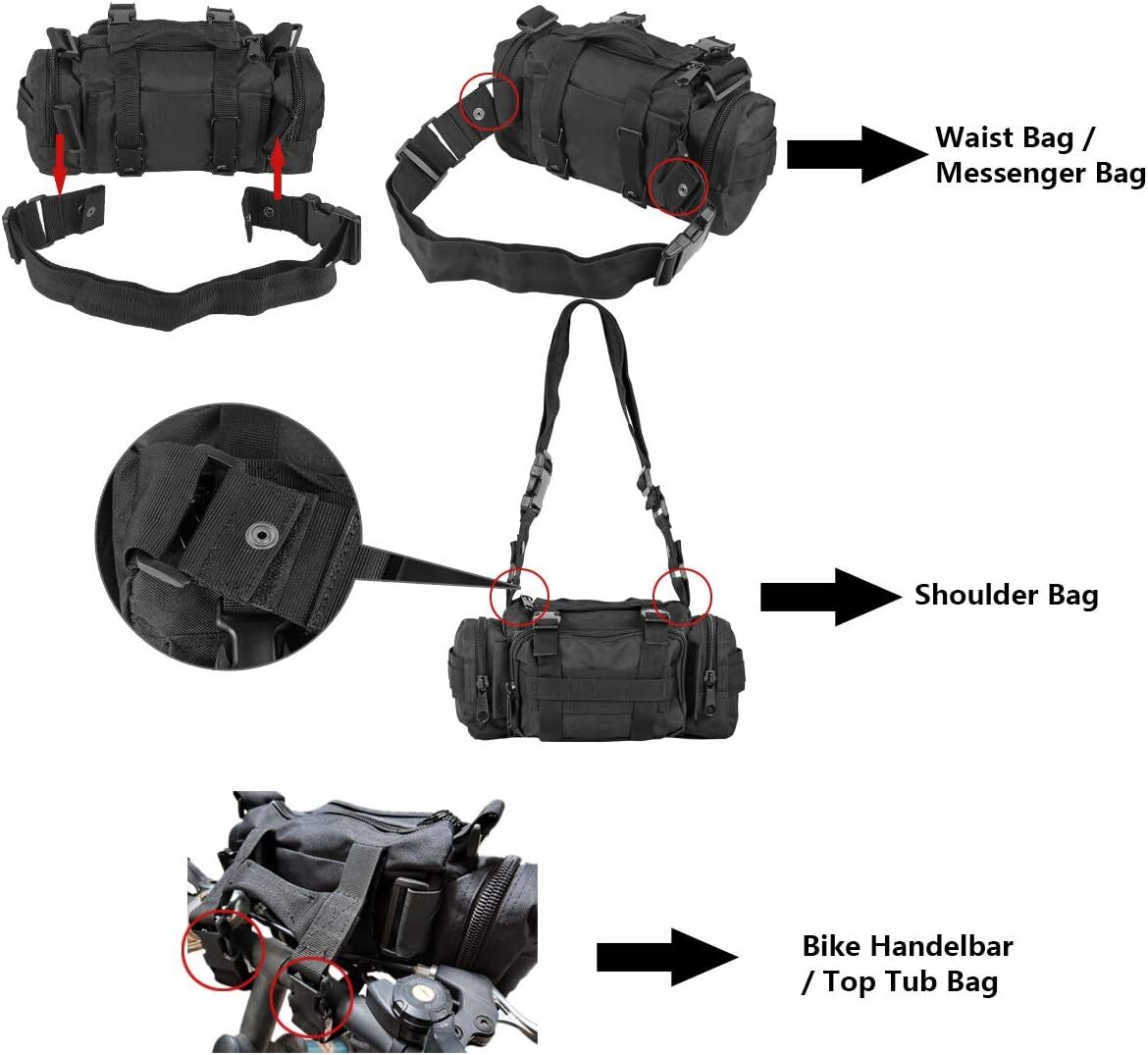 Waterproof Bicycle Handlebar Bag Bike Saddle Bag Frame Rear Front Accessories