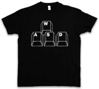 WASD T-SHIRT Fun Gamer Games computer science scientist Shooter RPG Keyboard