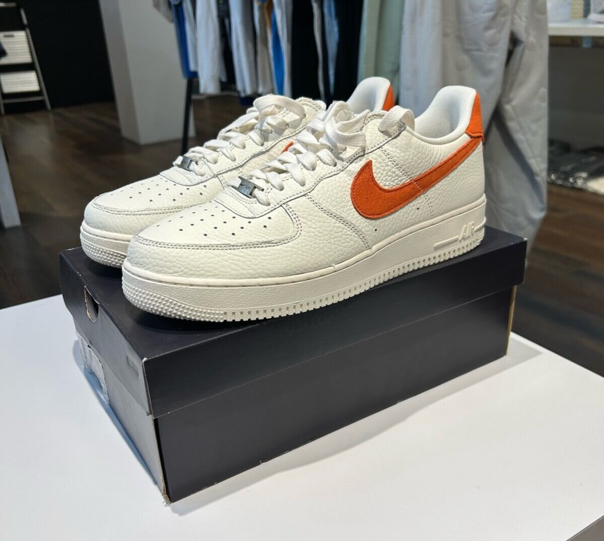 Mens Size 11.5 - Nike Air Force 1 '07 Craft Sail Mantra Orange