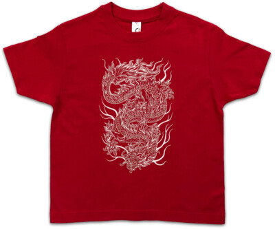CHINESE TATTOO DRAGON Kids Boys T-Shirt Asia China Flash