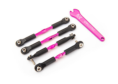 TRA3741P  Pink Alu Turnbuckle Camber Link Set w/ Wrench (4) Rustler Stampede
