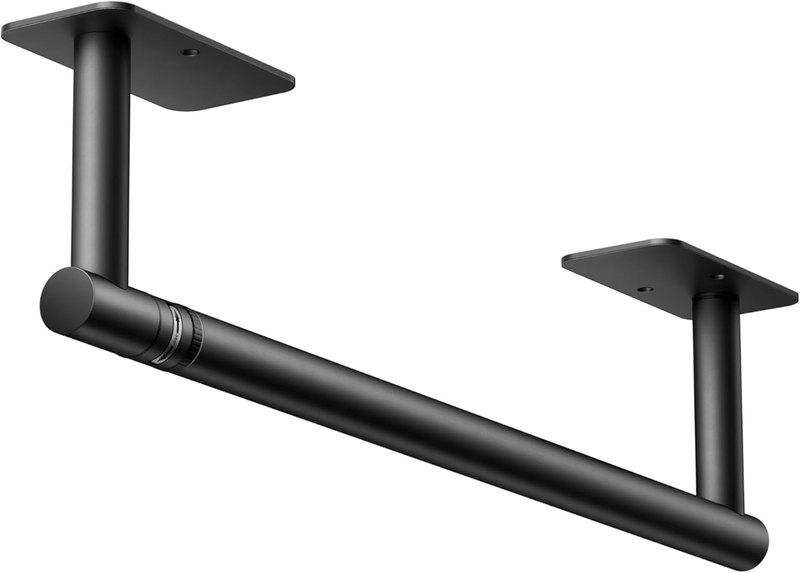 Paper Towel Holder Black, Wall Mount Stainless Double Post Pivoting Paper Towel 