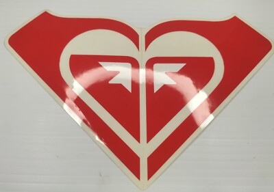 Vintage Roxy Quicksilver Red Heart Large Logo Sticker Decal Surf Skateboard 