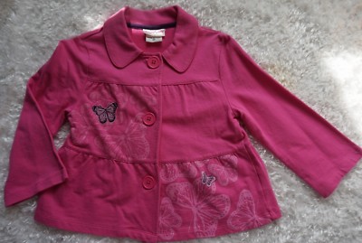Flapdoodles Girls pink thin Cotton Jacket butterfly sz 6X
