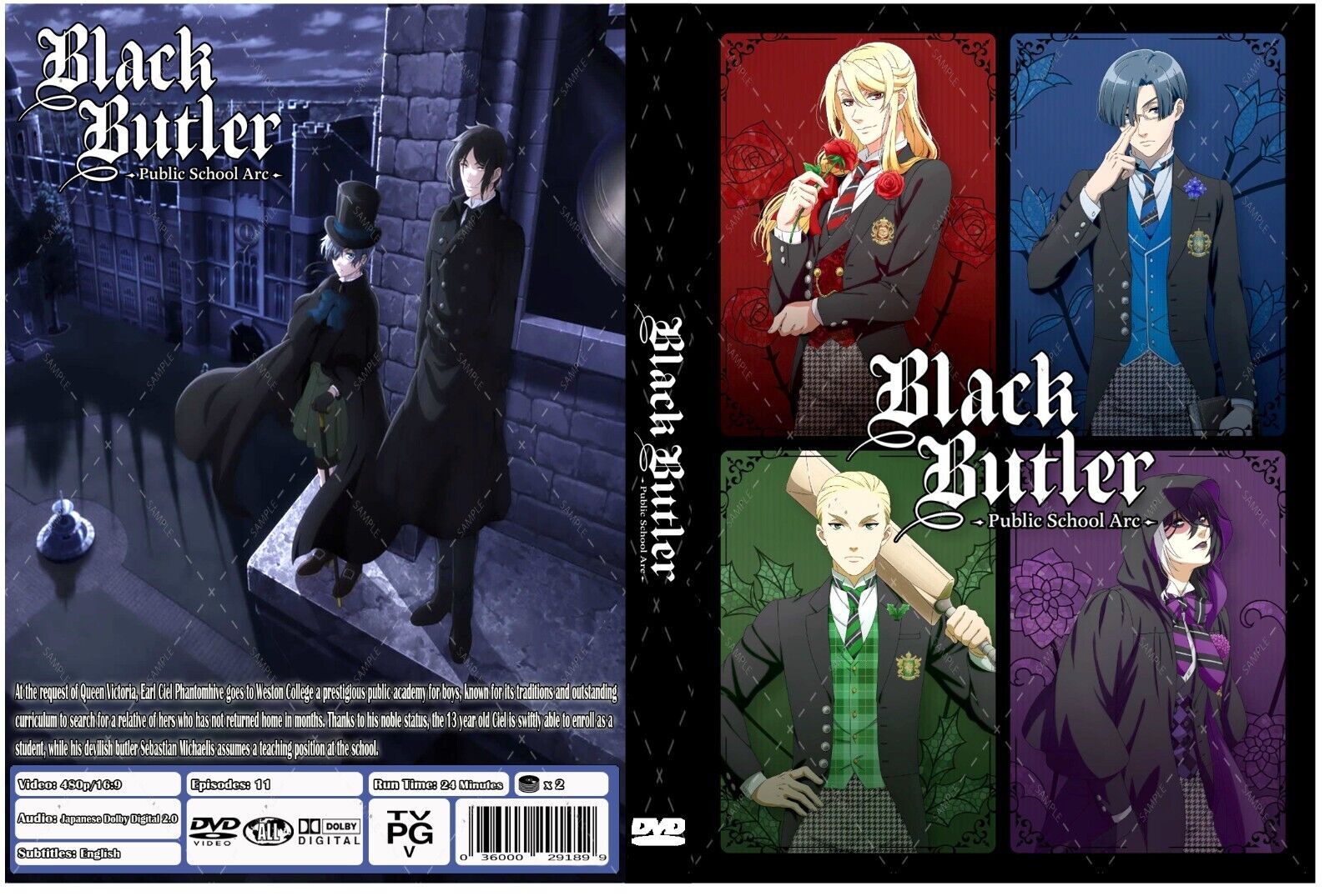 Black Butler Public School Arc Anime Series $eason 4 Episodes 1-11 