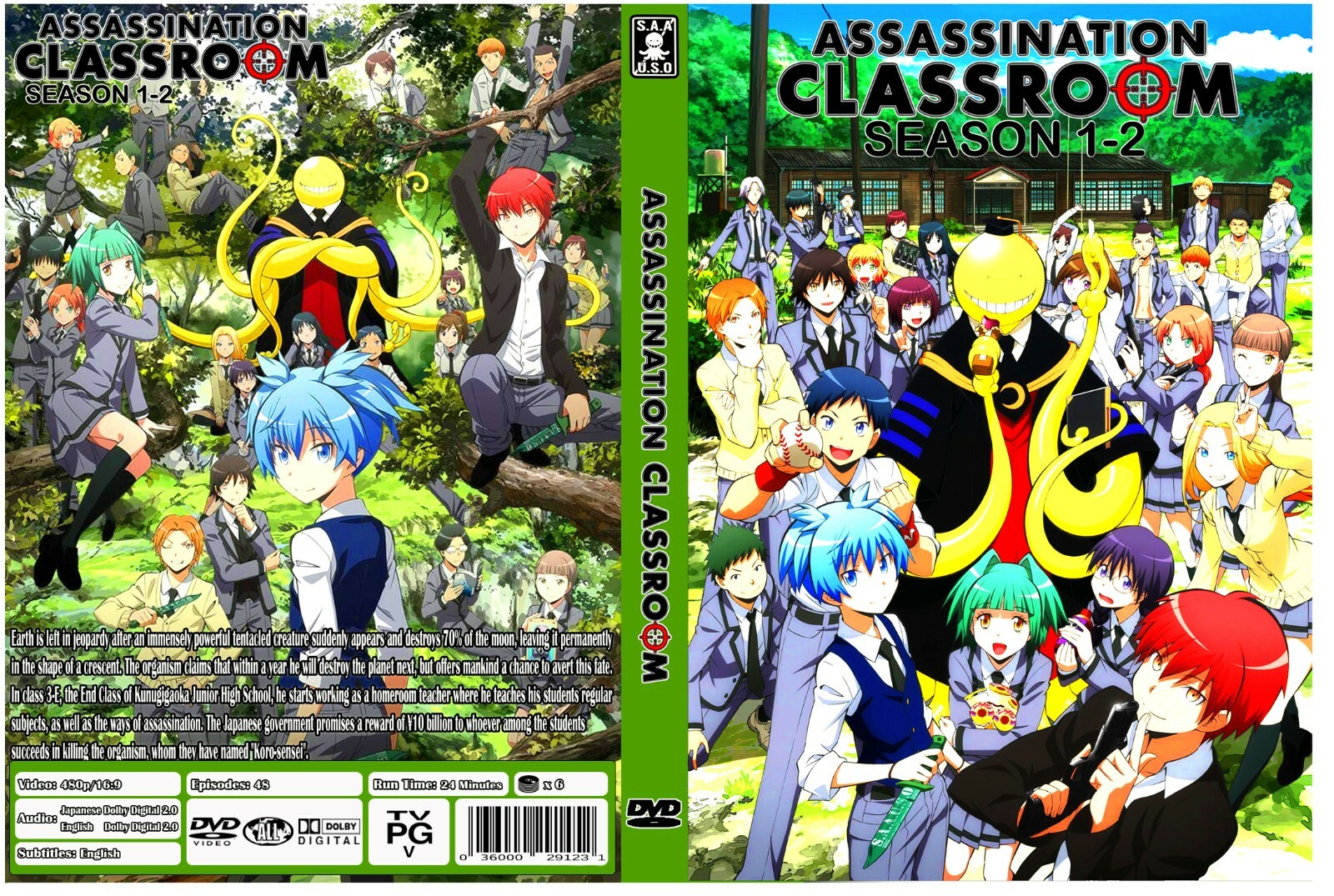 Assassination Classroom Season 1-2 Episodes 48 Dual Audio
