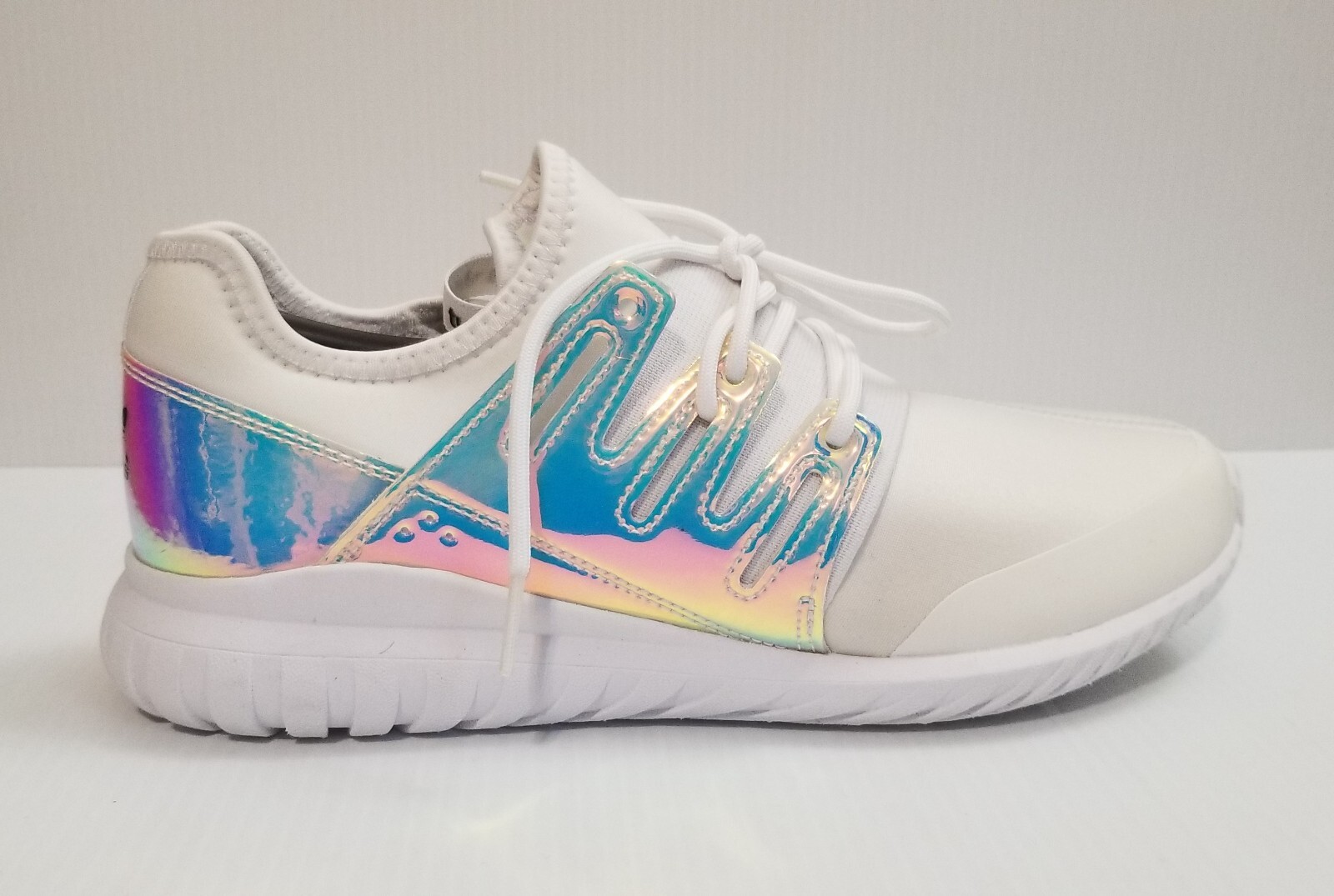 Adidas White Tubular Radial K Iridescent Hologram GS AQ6281