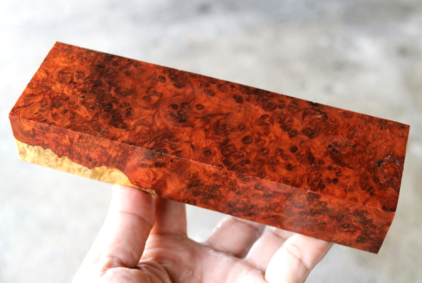 Amboyna Burl, Knife handle, Gun grips, Turning Blank DIY 2"X 7 3/8"X 1 3/8" #284 Amboyna Burl, Knife handle, Gun grips, Turning Blank DIY 2"X 7 3/8"X 1 3/8" #284