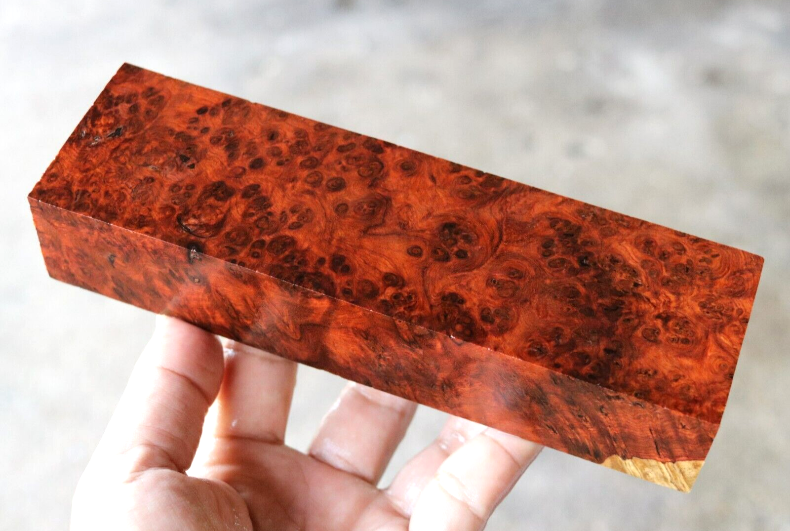 Amboyna Burl, Knife handle, Gun grips, Turning Blank DIY 2"X 7 3/8"X 1 3/8" #284 Amboyna Burl, Knife handle, Gun grips, Turning Blank DIY 2"X 7 3/8"X 1 3/8" #284