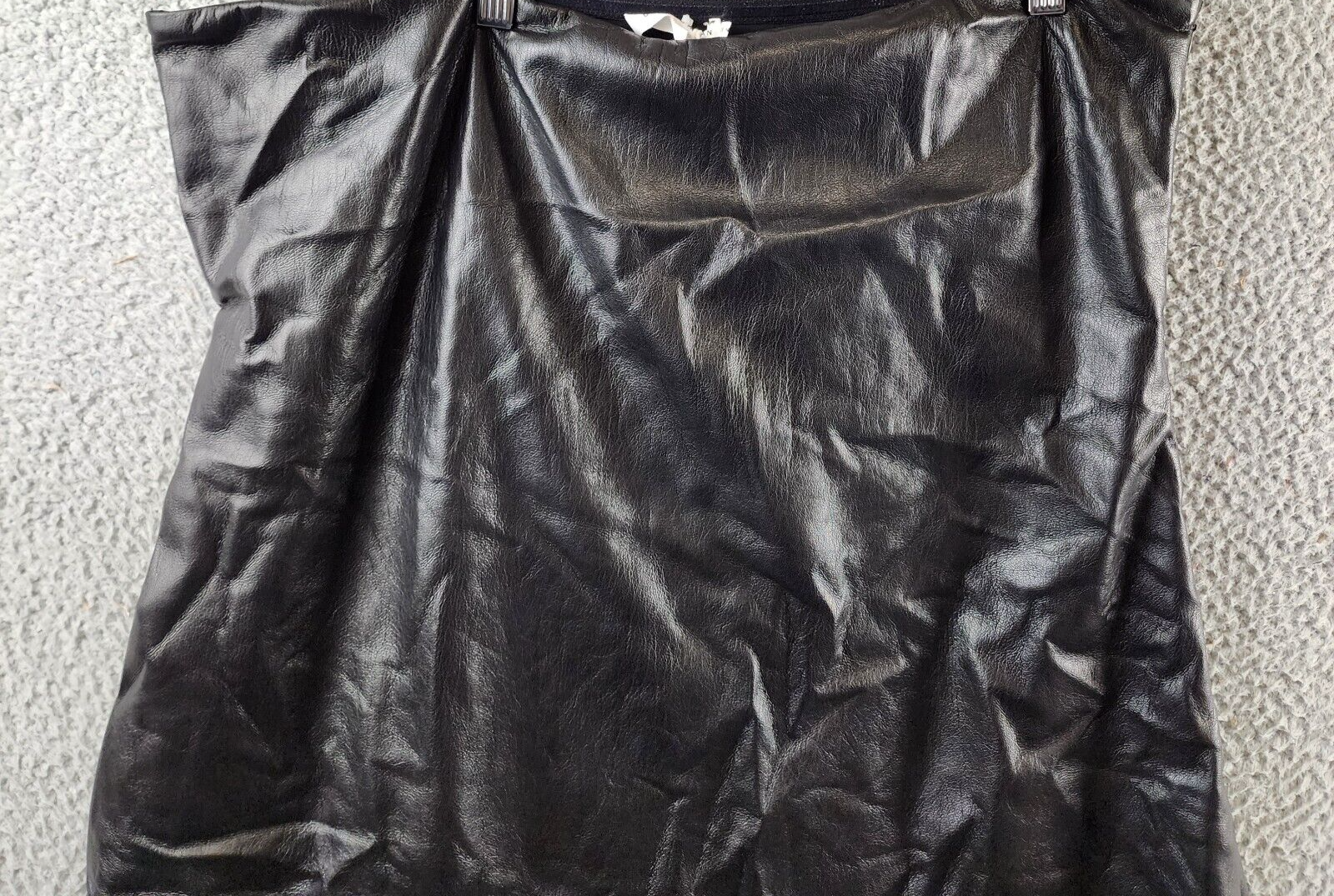 Good American Faux Leather Tube Mini Dress Women's 6 Black Side Zip Closure - Picture 3 of 13