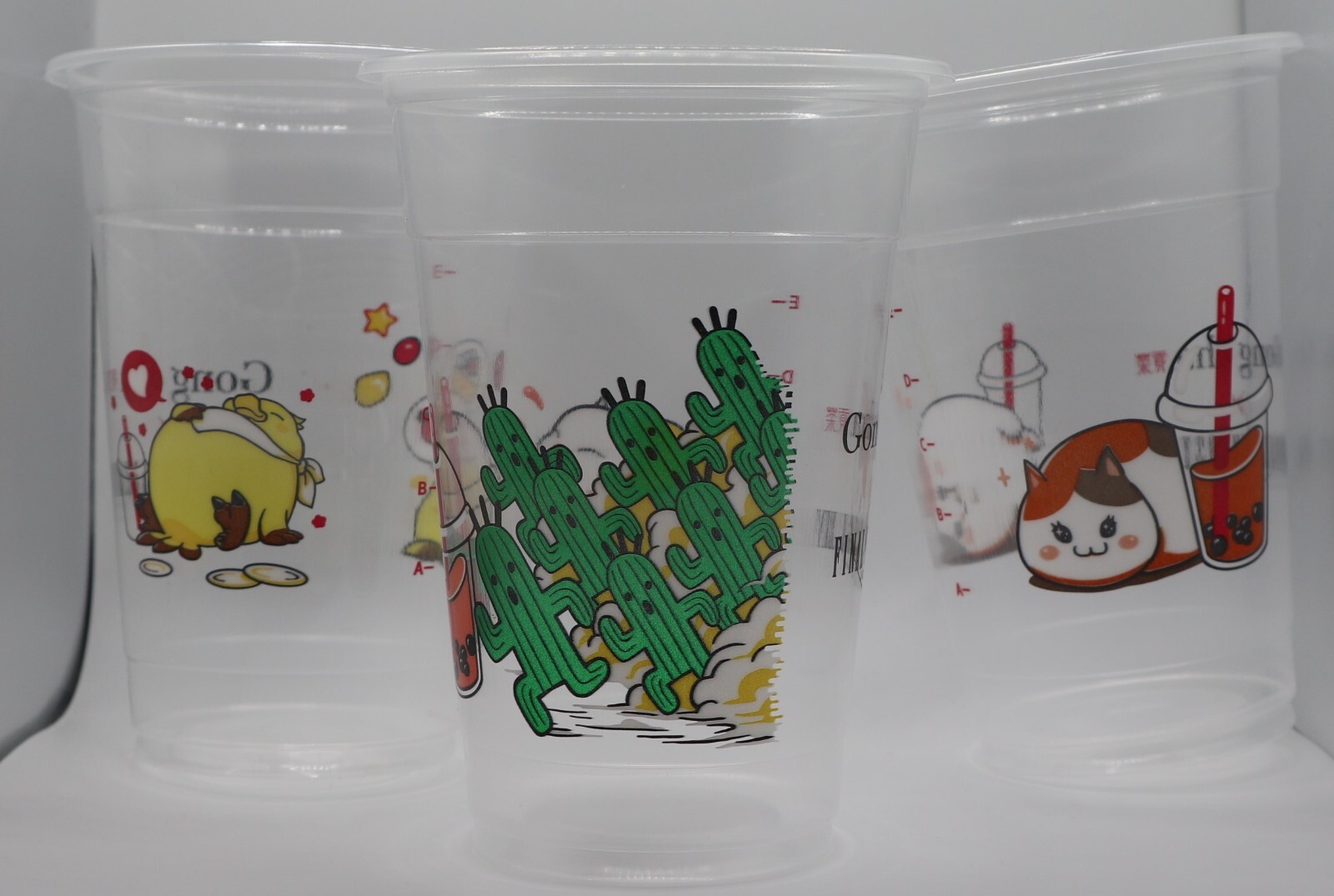 Gong Cha x Final Fantasy XIV Plastic Cup Set of 3 (All Three