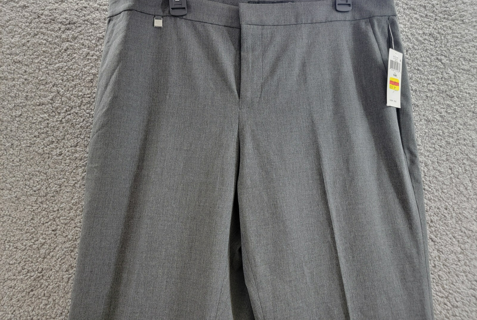 Lauren Ralph Lauren Plus Size Straight Leg Pants Women's 14W Gray Heather Zip - Picture 3 of 18