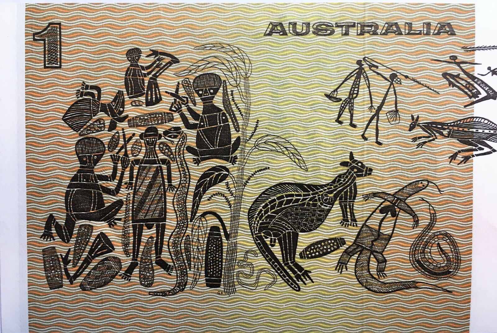 1976 Australia 1 One Dollar Banknote, Legal Tender Paper Currency, Pik 42 b2 UNC