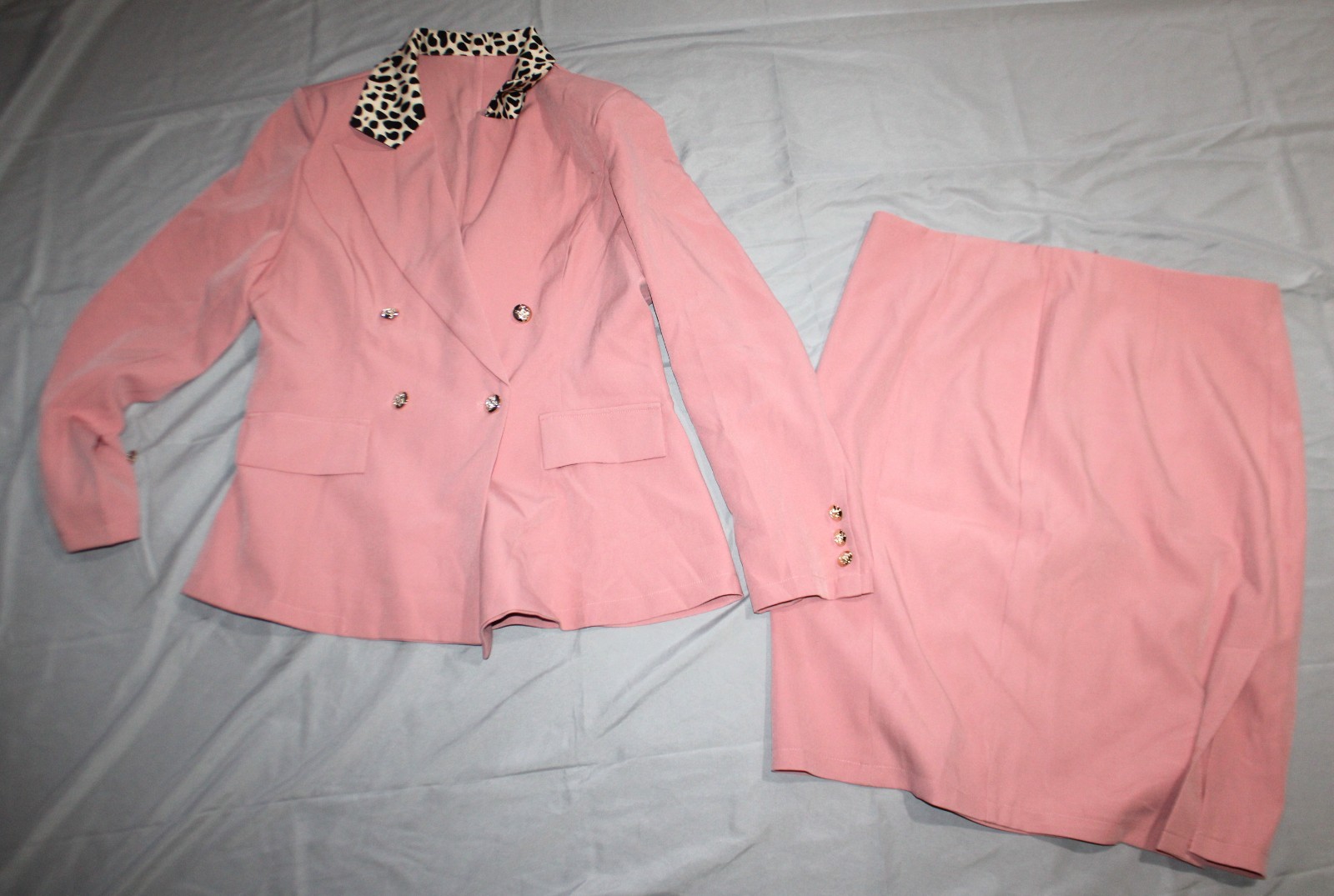 Women's Ladies Skirt and Blazer Set pink EU 2XL US size 16 XL