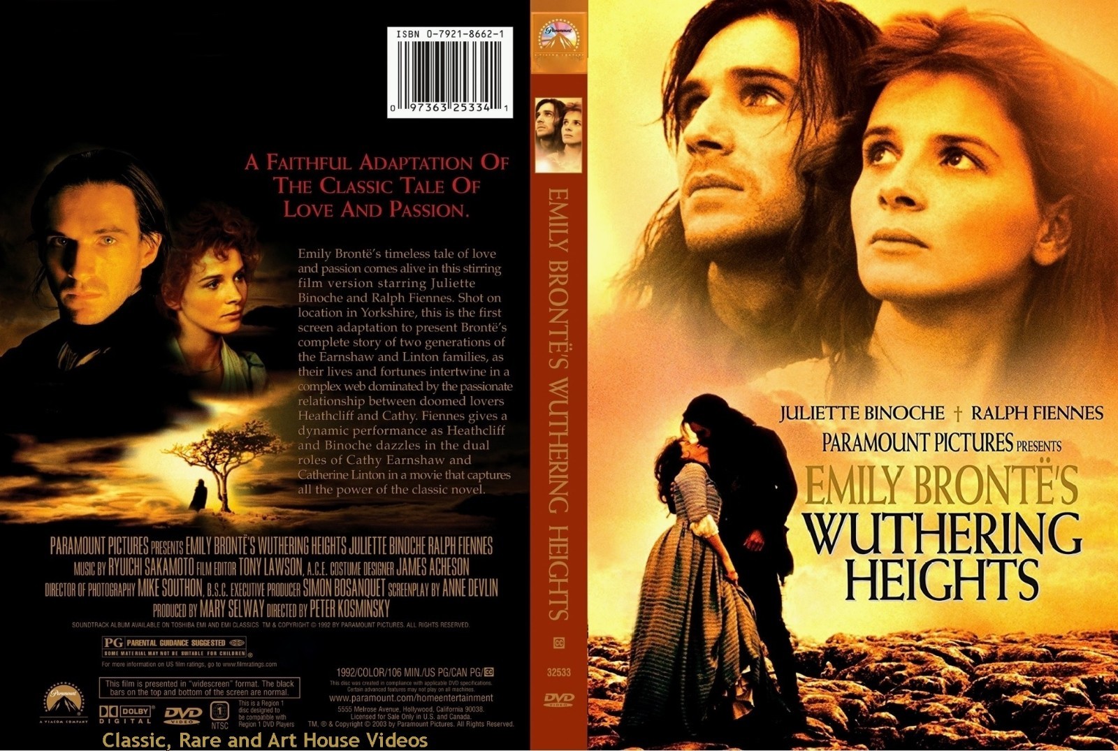 Emily Bronte's Wuthering Heights ~ DVD ~ Juliette Binoche