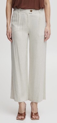 UK 10 White/Cream Lightweight Linen Blend Trousers NWT RRP £60