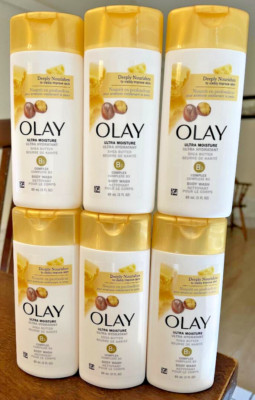 6 Pk: Olay Ultra Moisture Body Wash with Shea Butter, Travel Size 3oz skin piel