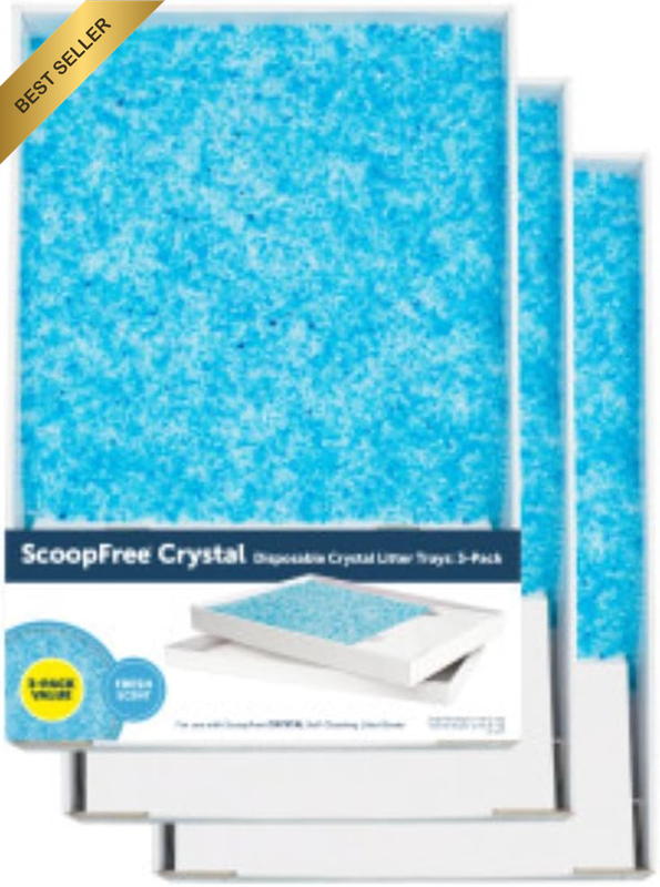 Scoopfree Crystal Disposable Cat Litter Tray, Fresh Scent, 3-Pack