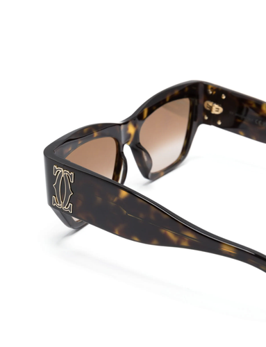 Pre-owned Cartier Ct0435s-002 Havana Sunglasses In Brown