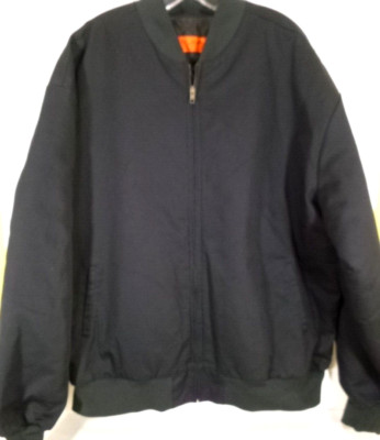 Red Kap-Mens Casual Zip-Up Work Jacket-2XL XXL-Black-Quilted/Lined-Slash Pocket