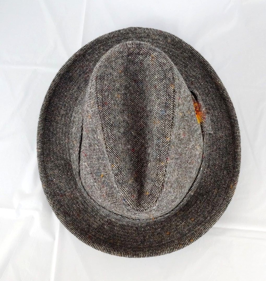 Vtg Dobbs Fifth Avenue Fedora Hat Feather Gray Sz 6-7/8 Union Made USA