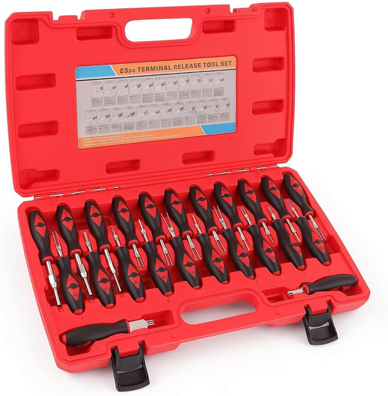 23-Piece Titanium Steel Wire Harness Terminal Removal Tool Kit, ABS Handle Car T